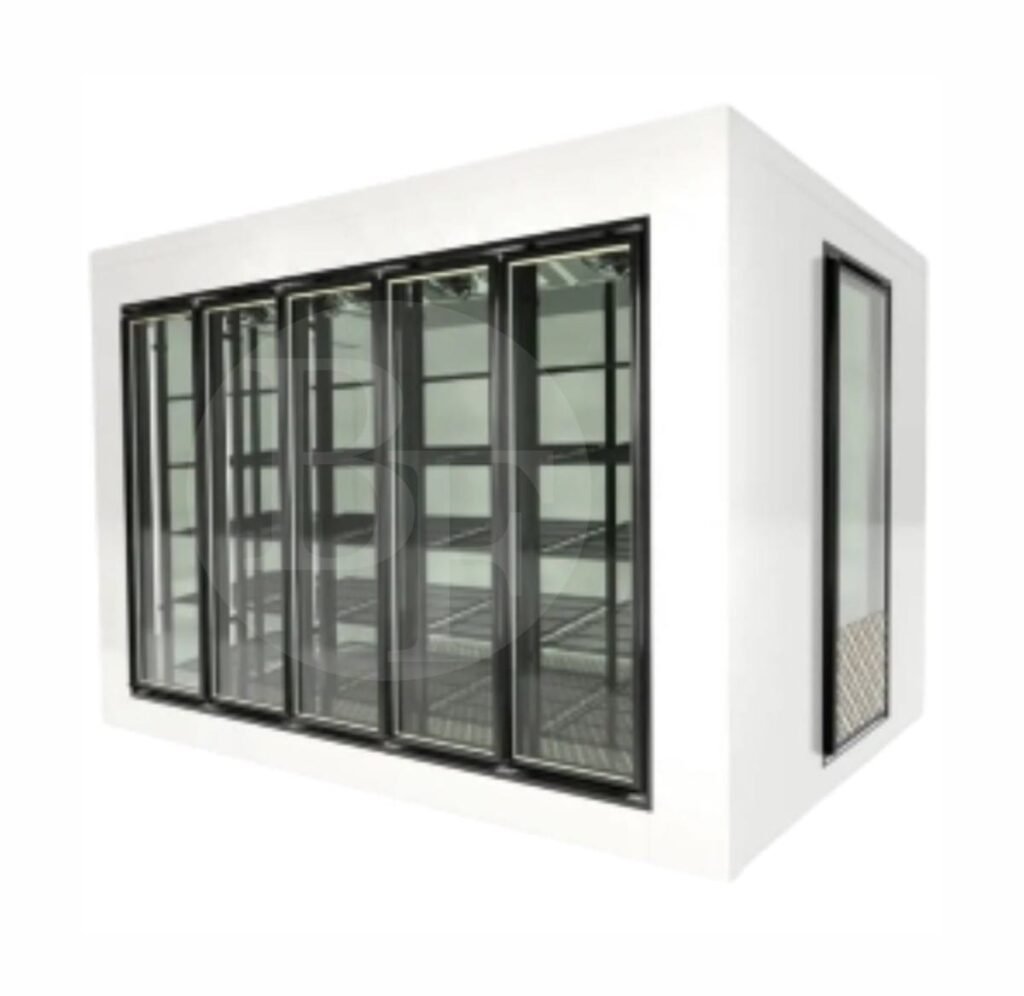 walkin cooler com 5 portas de vidro