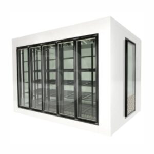 walkin cooler com 5 portas de vidro