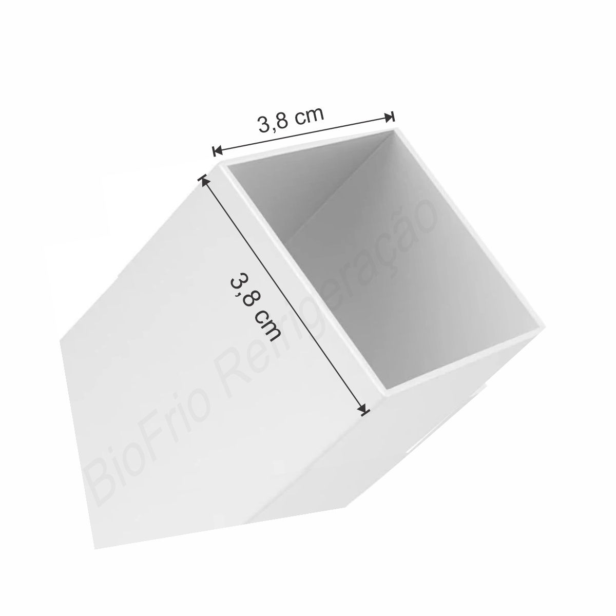 Tubo quadrado branco de Alumínio 3.8 x 3.8 centímetros - Image 1