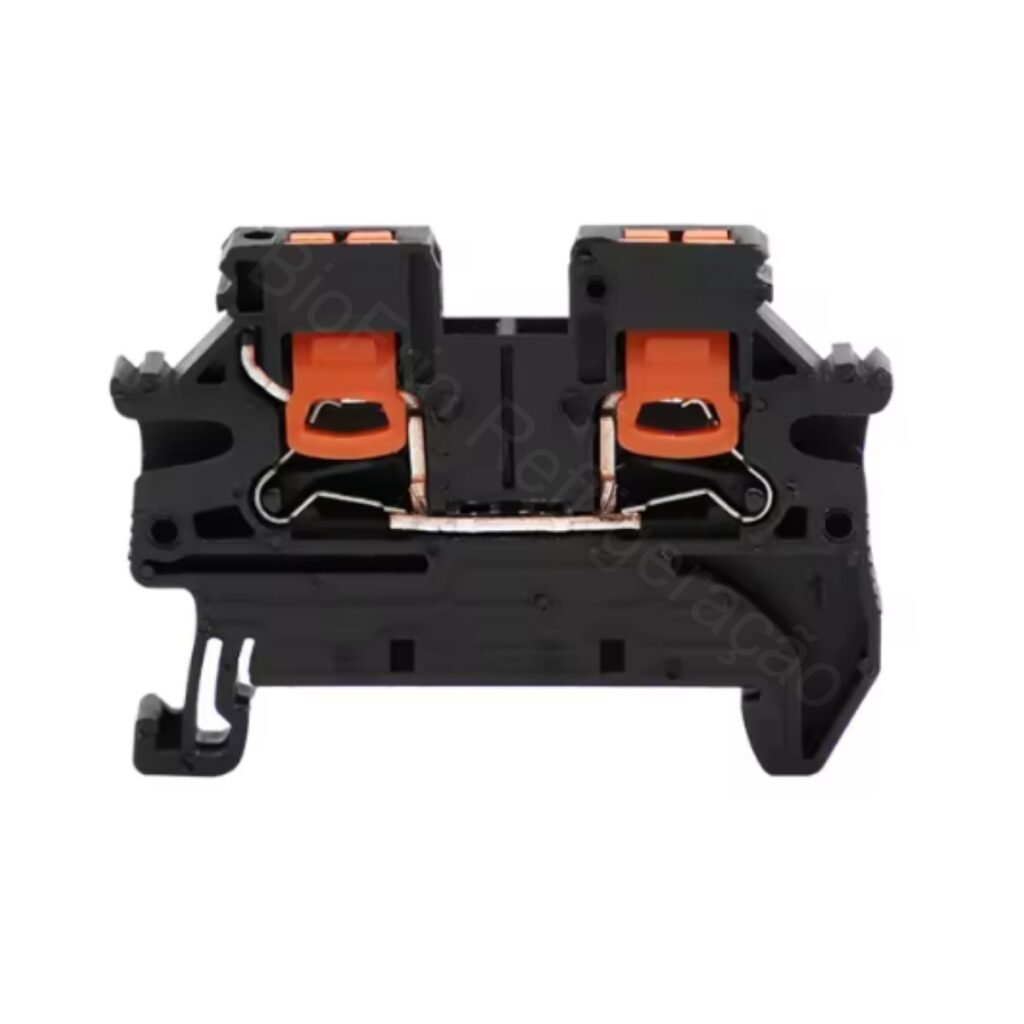 Terminal de trilho  cor preto ptv 2.5 din conexão push-in de entrada lateral 2.5mm