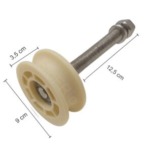 Roldana cor natural com Fixação Ajustável para Porta pesada de Câmara Fria