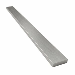 Barra chata de alumínio na cor natural com 2 metros