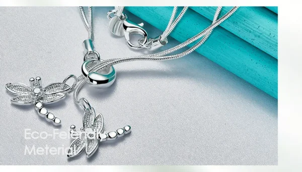 Colar feminino com pingente de libélulas - Image 11