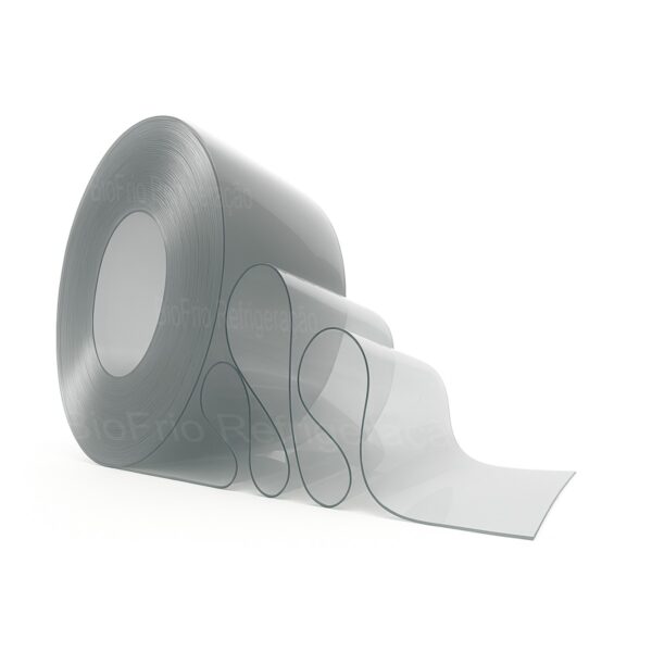 Bobina de PVC para Cortina na cor Cinza transparente